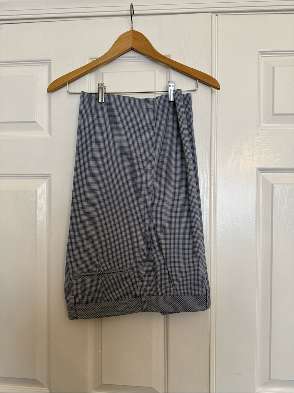 Ashworth Men's Performance Golf Shorts Blue Gray Micro Check Plaid Size 34